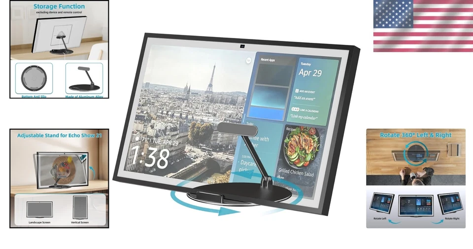 Tiltable Show 21 Stand, No Assembly, Rotatable Base - Image 2 of 4