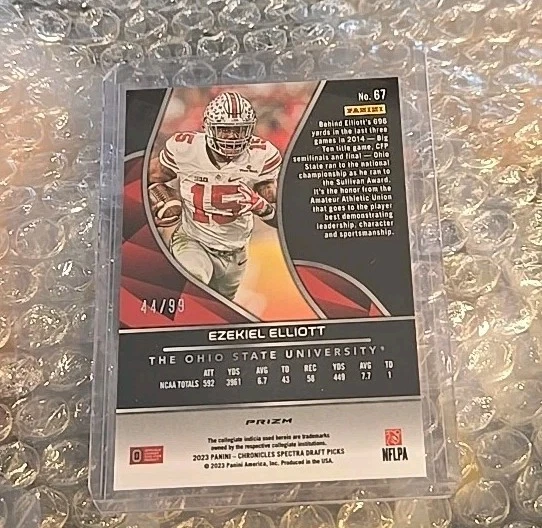 2023 Chronicles Spectra Draft Picks Ezekiel Elliott parallel 44/99 OHIO STATE  - Image 2 of 2