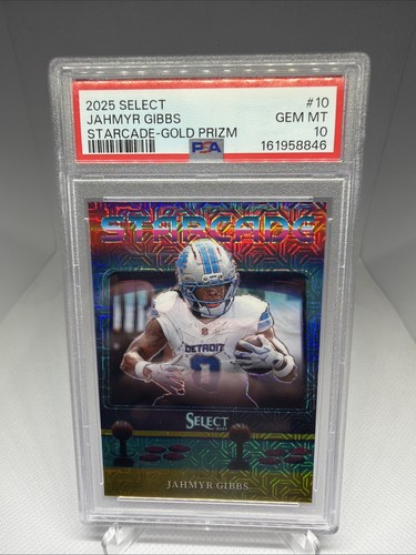 2025 Panini Select - Starcade Jahmyr Gibbs #10 Gold Prizm /10 SSP PSA 10 POP 1!!