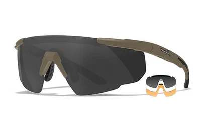 Wiley X 308T Saber Advanced Smoke Gray/Clear/Light Rust Lens Polycarbonate Matte