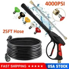 4000PSI High Pressure Power Washer Spray Gun Wand Lance Nozzle 25FT Hose Kit M22