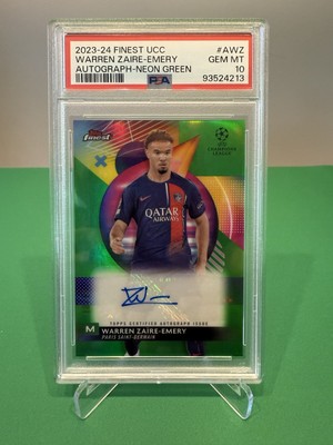 2023-24 Topps Finest UEFA - Autographs Warren Zaire-Emery /99 PSA