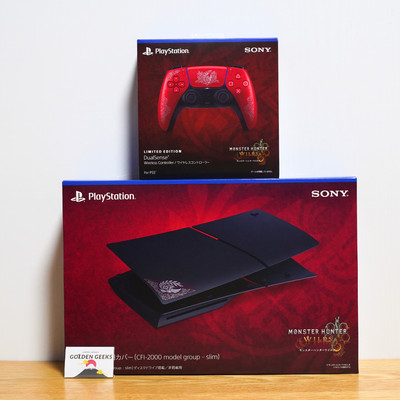 [Set of 2] Monster Hunter Wilds DualSense Wireless Controller & PS5 Cover Slim
