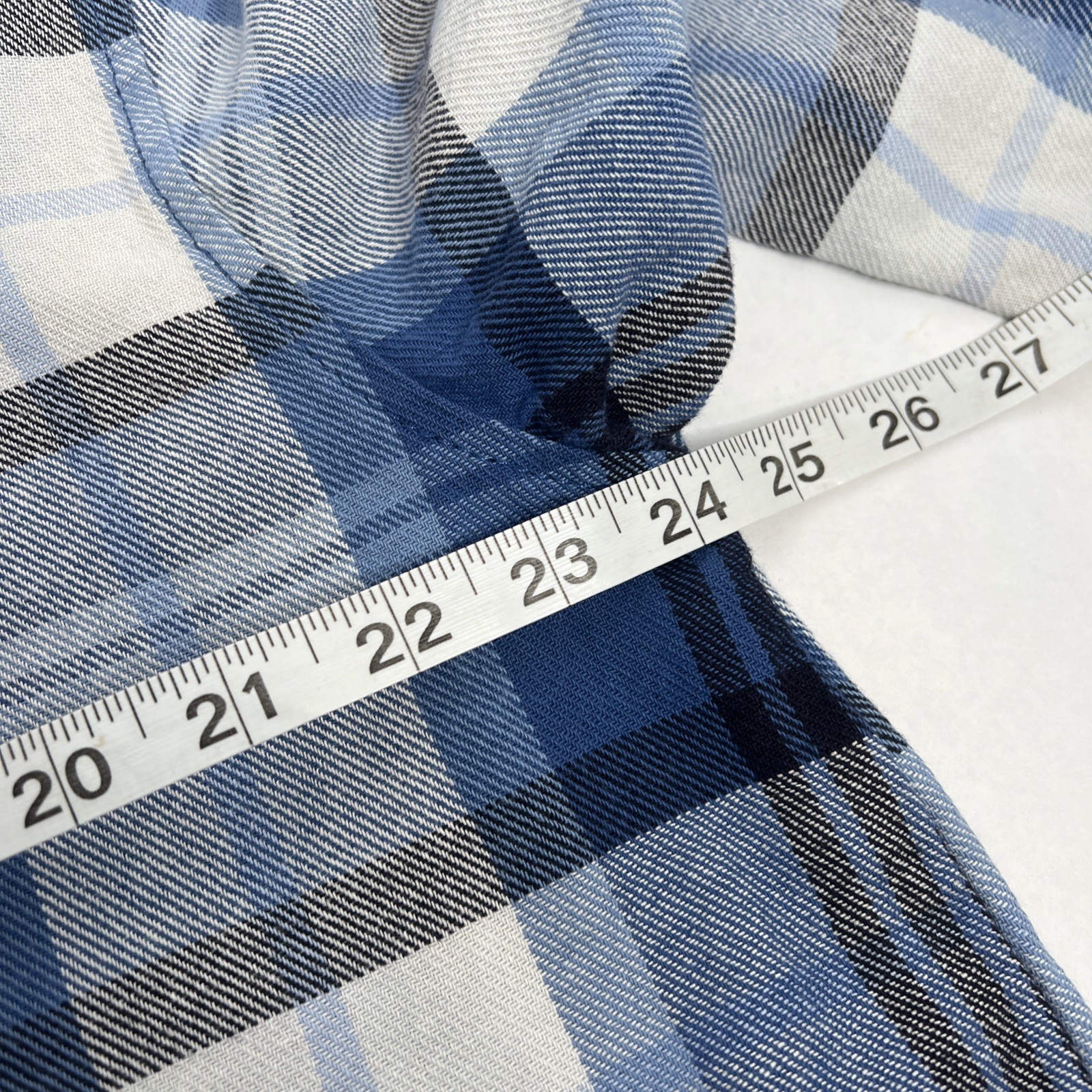 H&M Mens Cotton Button Down Up Blue Plaid Small S Oversized Girls’ Boyfriend thumbnail 4