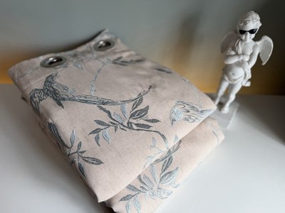 Große/lange Dunelm Singvogel Gefüttert Ösen Leinen Mix Bestickt Vorhänge