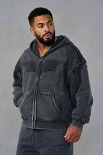 YOUNGLA (SOLD OUT) - 5209 - BATMAN ARMORED ZIP-UPS - GREY WASH - X-LARGE