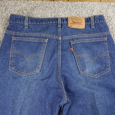 VTG Levis Jeans Mens 38X34 Blue Denim 517 Boot Cut Orange Tab Western USA 90s