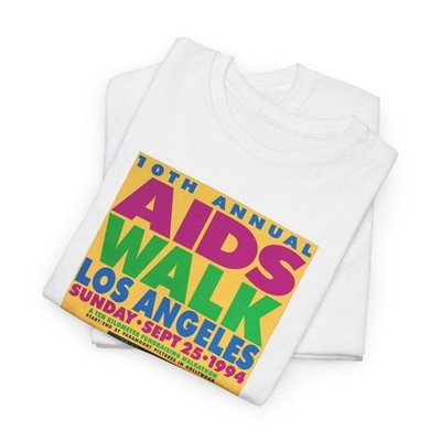 AIDS Walk Los Angeles Poster Tee | Vintage 1994 Charity Walk Shirt