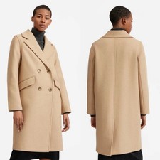 Everlane The Italian ReWool Overcoat Double-Breasted Tan Women 8 NWT
