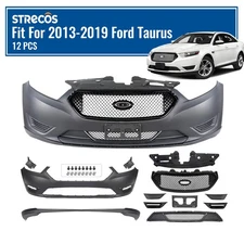 Front Bumper Cover Grille Assembly Kit For 2013-2019 Ford Taurus SHO Black Grill