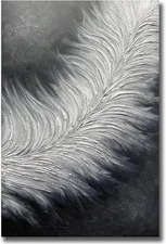 30 X 45In Hand-Painted Oil Painting 3D Texture Black White Grey Modern Minimalis