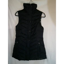 Midnight Blue Eddie Bauer Women's Quilted Lined Down Puffer Vest High Neck Small