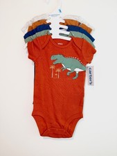 Carter's Baby Dinosaur Themed Bodysuits Set of 5, Size 6 Months