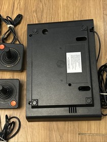 Atari 2600 Woodgrain 4 Switch Console w/ 25 Games 2 joysticks Tested Working