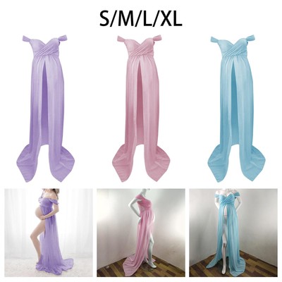 Damen Umstandskleid Maxikleid Kleid für Fotografie Requisiten Fotoshooting