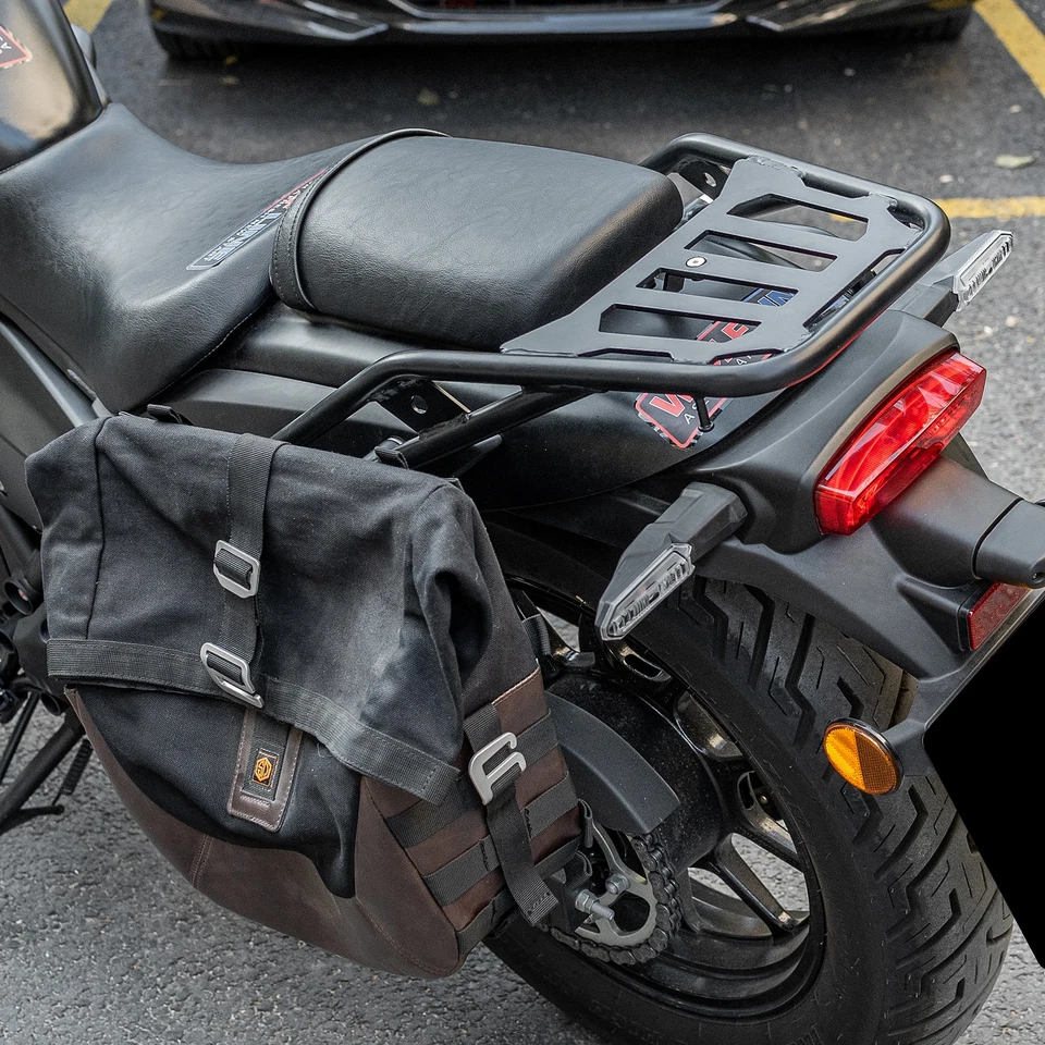 Alforja lateral WOLFLINE para Kawasaki Eliminator 450 500 HONDA Rebel 500 300 1100 Foto 3 de 4