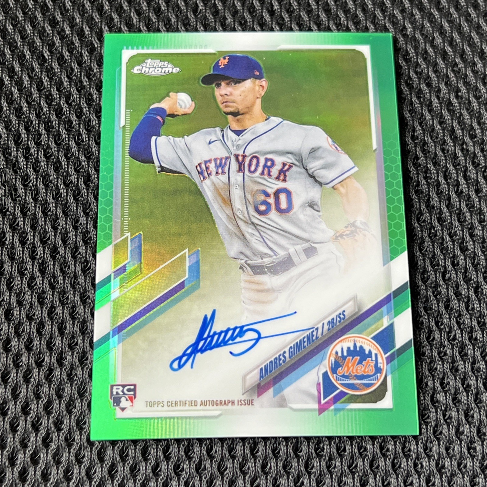 2021 Topps Chrome - Rookie Autographs Andres Gimenez #RA-AG Green Refractor /99