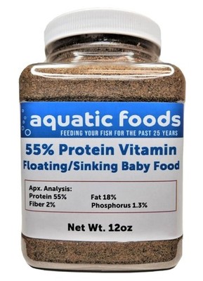 Aquatic Foods Inc. 55% Protein Vitamin Rich Micro Floating/Slow Sinking Baby ...