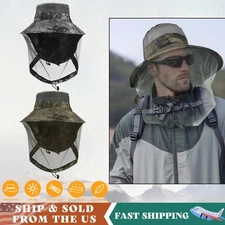 Anti-Mosquito Bug Insect Head Net Hat Sun Cap with Neck Flap for Fishing Hiking