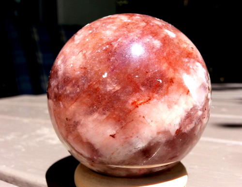 Blumenachat Kugel 235g Cherry Blossom Agate rosa poliert Naturstein Unikat