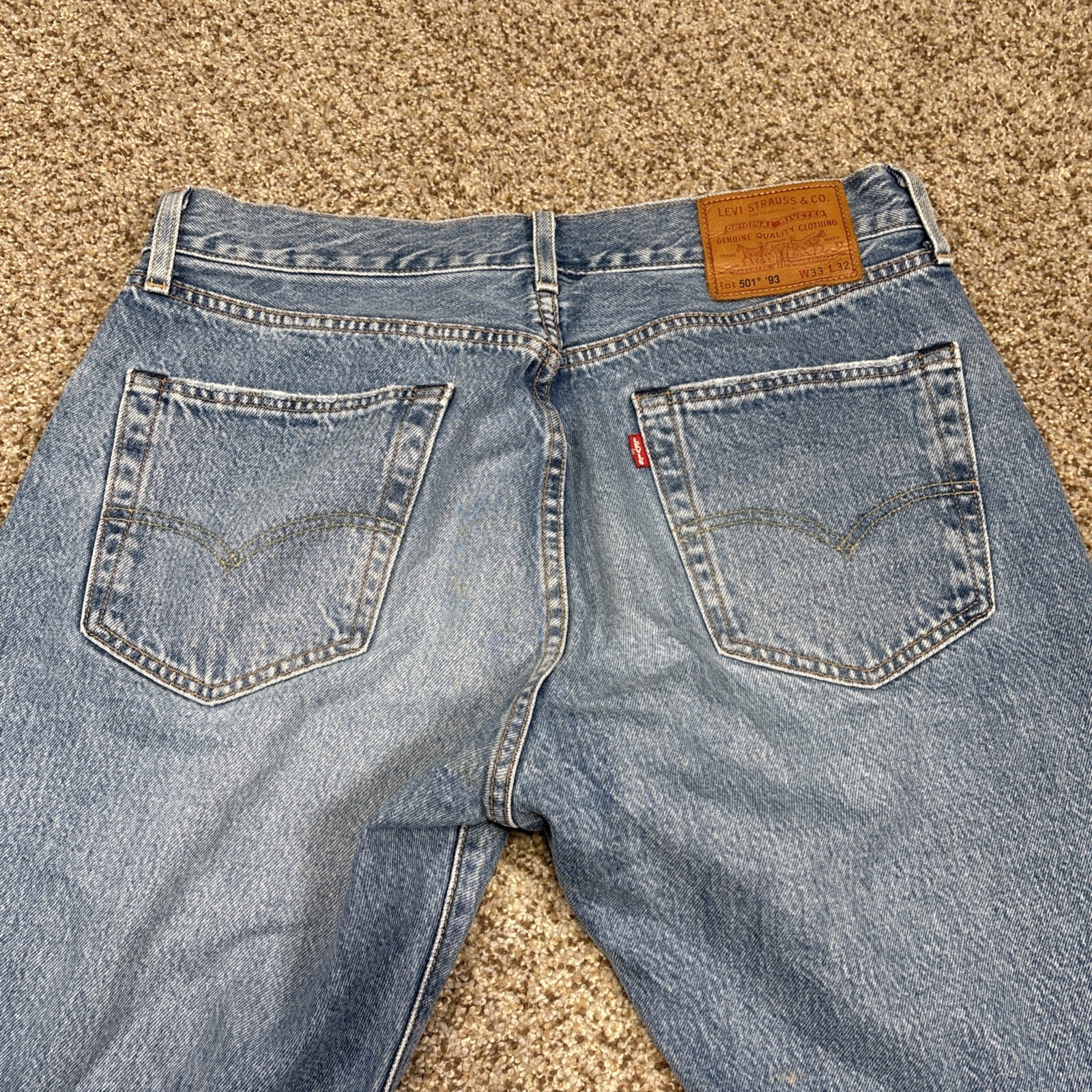 Levi's 501 '93 Men's Jeans Premium Denim Straight Leg Button 33x32 Fits 31x31 - View 16