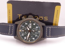 IWC PILOT SPITFIRE CHRONO DAY-DATE BRONZE GREEN DIAL 3879 BOX&PAPERS AUTOMATIC