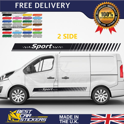 Aufkleber für Vauxhall (Opel) Vivaro SWB Seitenstreifen Van Grafik Wohnmobil Decals