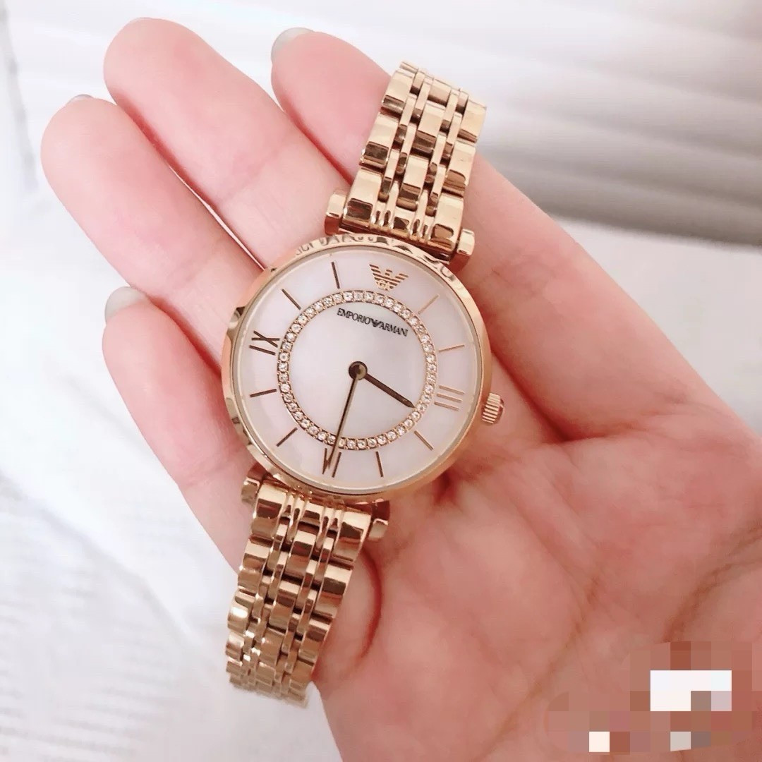 Emporio Armani AR1909 Rose Gold Stainless Steel Quartz White Dial