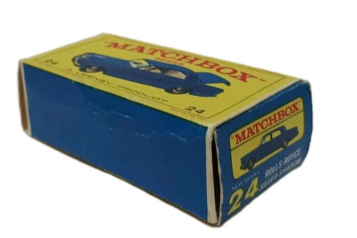 1965-1968 Lesney Matchbox Original E4 Box N°24 RR Silver Shadow Blue Container - Picture 4 of 6