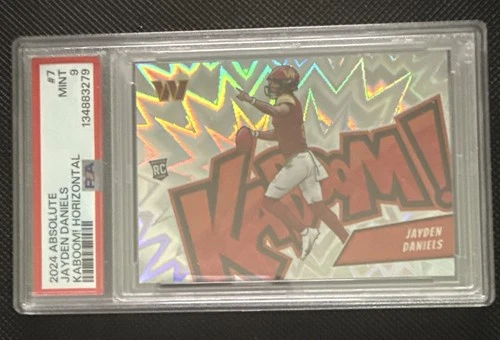 PSA 9 2024 Absolute Kaboom #7 JAYDEN DANIELS RC Commanders Rookie MINT