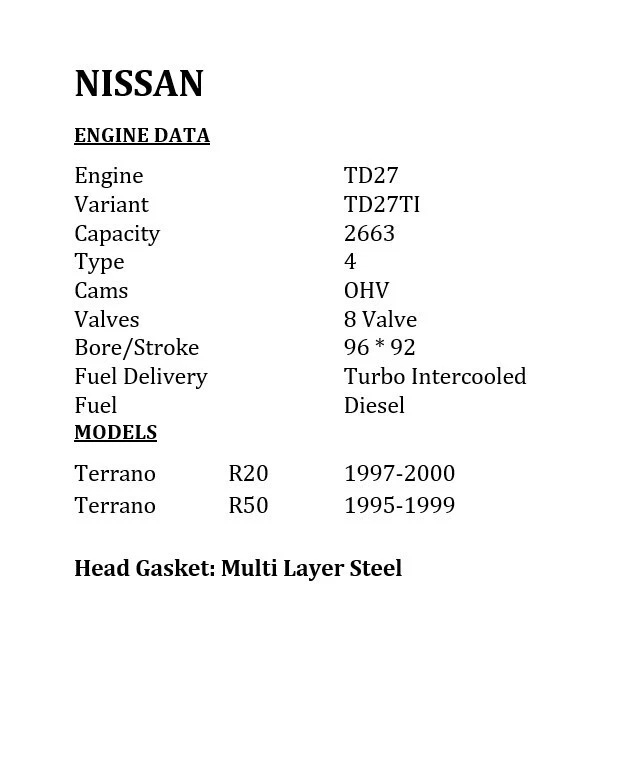 JUEGO TORNILLOS CABEZA TD25/QD32/TD23/TD27/BD30 8V SE ADAPTA A NISSAN NAVARA D21 UTE 2.5 D 1988 Foto 4 de 4