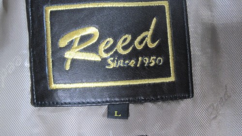 REED Leather Coat Men's L Black Thinsulate Lining Full Zip Business Casual Retro - Picture 11 of 17