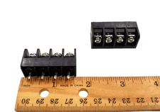 2x RDI BC6-P104-04, 4 Pos .375" Pitch  #6-32 Screw PC Pin Barrier Strip 20A 300V