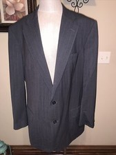 Ermenegildo Zegna Neiman Marcus Suit Blazer Pants Gray Pinstripe 56 EUC A2 