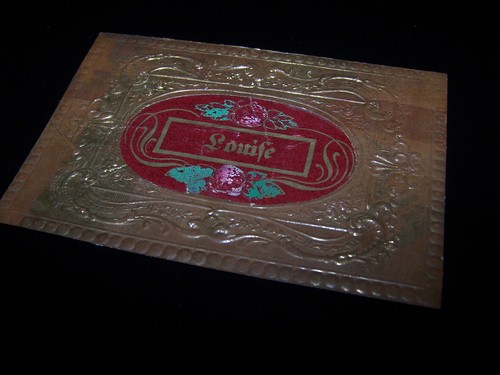 Rare ancienne étiquette XIXe Louife Louise 19ème litho carte porcelaine papier - Photo 2/5