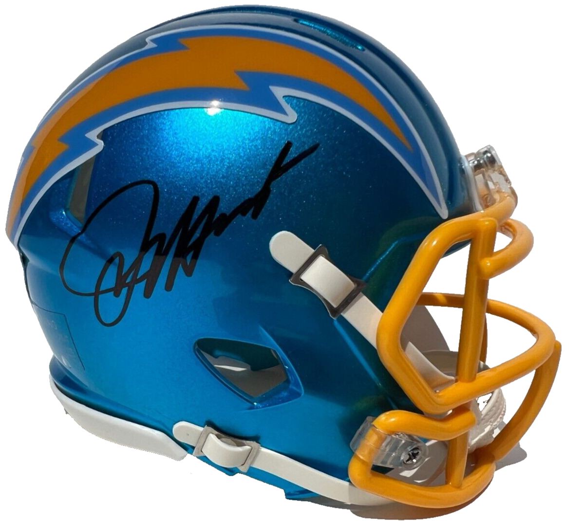 Jim Harbaugh Autographed Signed Los Angeles Chargers Flash Football Mini Helmet JSA 