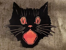 U Choose Vintage Inspired Black Red Cat Whiskers Halloween Cardstock Decoration