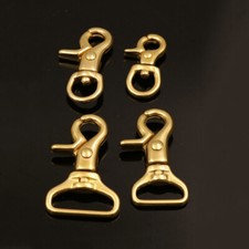 4pcs Solid Brass Trigger Clips Swivel Eye Bolt Snap Hook Lobster Clasps Leather
