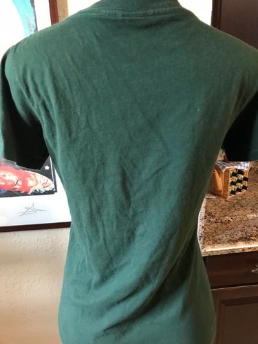 VTG NCAA Spartans GLITTER GRAPHICS SZ MED GREEN T SHIRT b13 - Picture 4 of 5