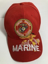 US Marines Cap Hat Red Twill Adjustable Embroidered Military Semper Fi