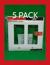 5 PACK TAYMAC MASQUE 2-Gang Decorator Wall Plate (White) 5500W NEW FREE SHIPPING