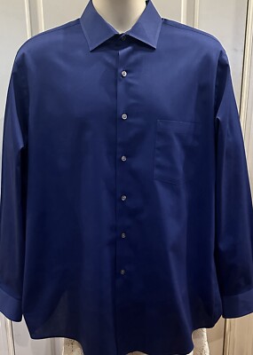 sapphire blue mens dress shirt Men's Royal Blue Long Sleeve Dress Shirt 17.5 34/35 / Royal Blue