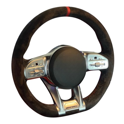 Hand Sewing Suede Leather Car Steering Wheel Cover For Mercedes-Benz AMG C43 E53 - Imagen 1 de 7