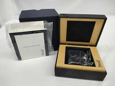 VINTAGE GENUINE PIAGET watch box case Black wood leather Booklet 250117031eA