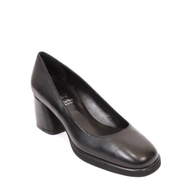 Luca Grossi 187a Black Leather Platform Heel Shoes Pumps 38 / US 8