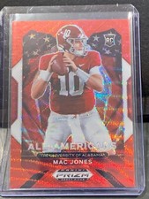 Mac Jones Prizm Red Wave Draft RC #183 All American Rookie Patriots Alabama 