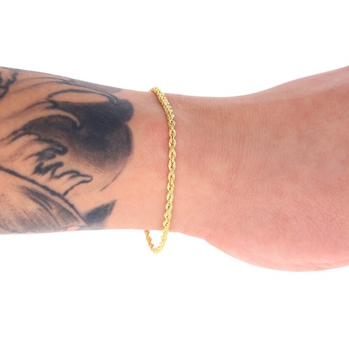 14K Yellow Gold Diamond Cut Rope 2mm-5mm Chain Link Bracelet Women Men 7" 8" 9" - Picture 13 of 71