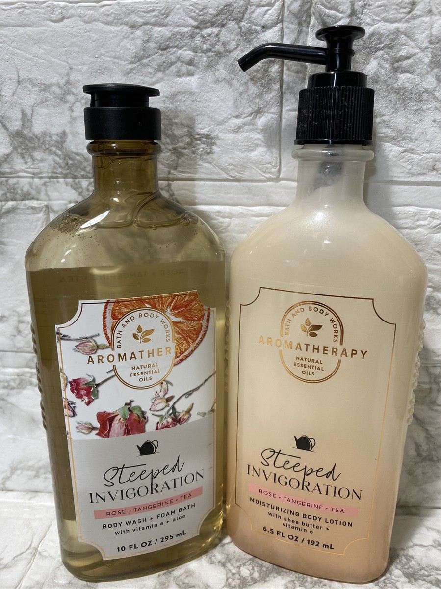 BATH & BODY WORKS AROMATHERAPY STEEPED INVIGORATION- BODY WASH + LOTION  SET. NEW | eBay