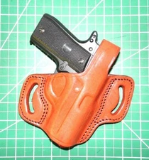 Tagua BH1-1207 RH Brown Leather 2 Slot Thumb Break Belt Holster for Kimber Solo