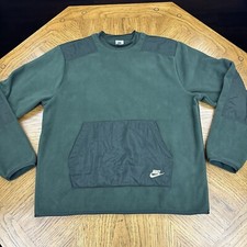 NIKE Men  s Dark Green Fleece Crewneck Sweatshirt Pullover Size Medium